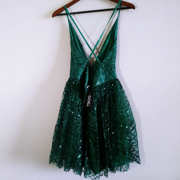 Luxxel Green Sparkly NWT Party Dress Medium - Picture 10 of 12